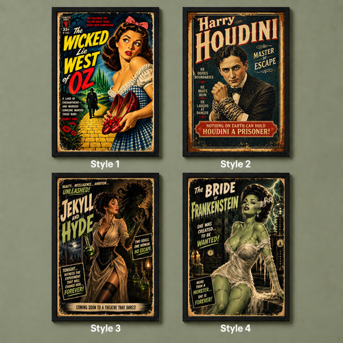 Retro vintage movie poster art - retro,